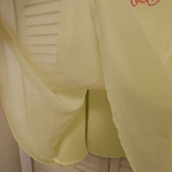 Torrid Light Yellow Camisole with Hot  Pink Embroidery. Trending. - Picture 5 of 5